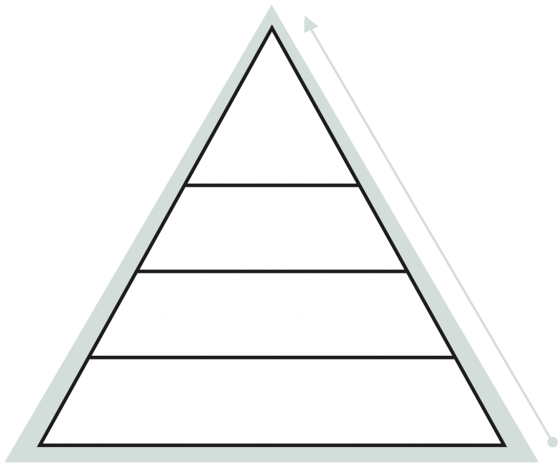 Leere Pyramide zur Darstellung von Zielen und Vision.